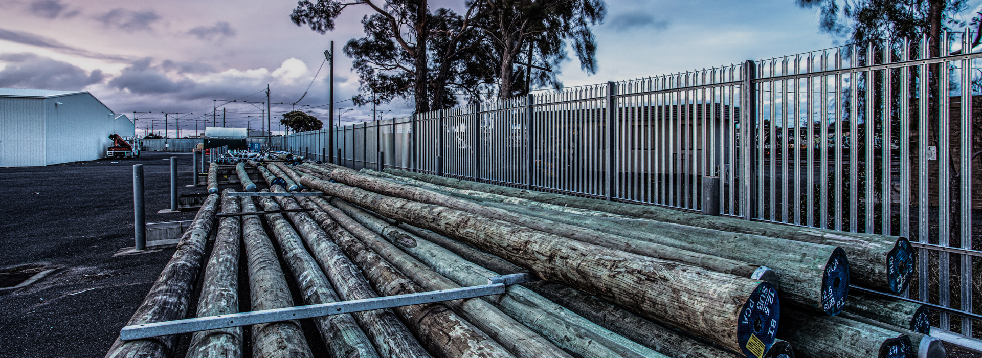 welded mesh fencing + palisade fencing. black barrow.